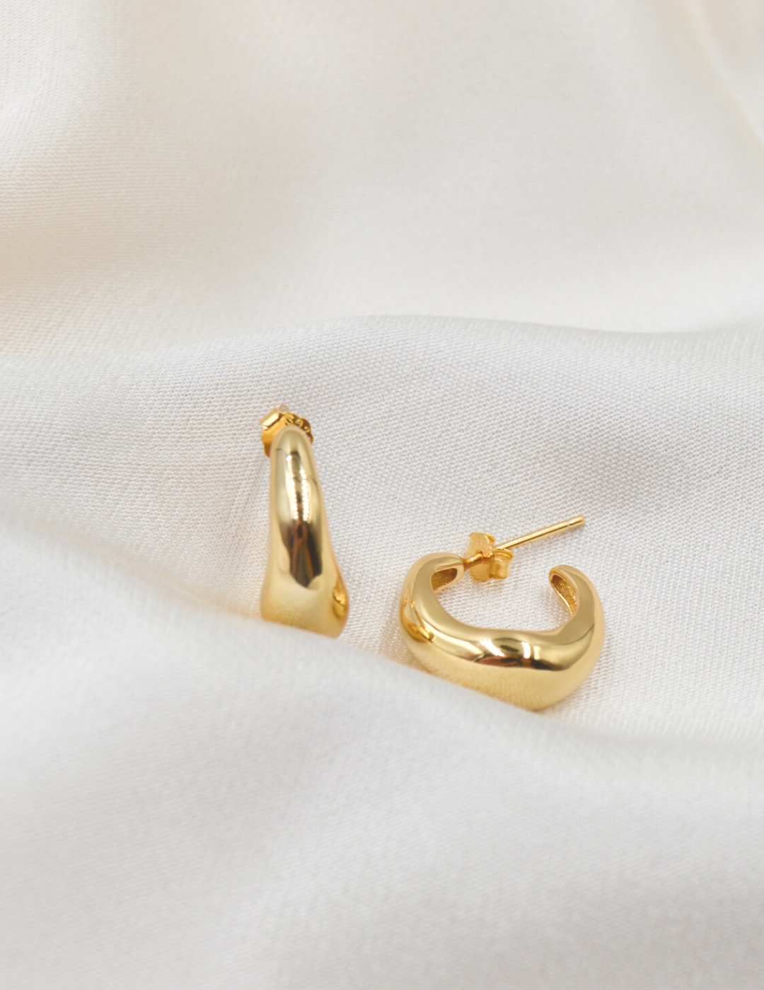 Basic chunky runde guld øreringe