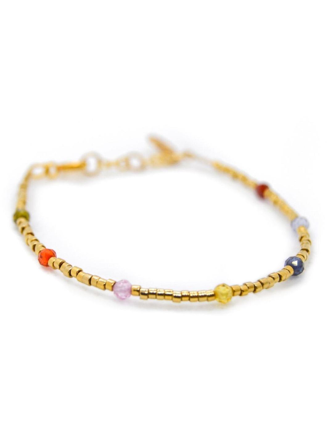 Guld armbånd med zirkonia perler